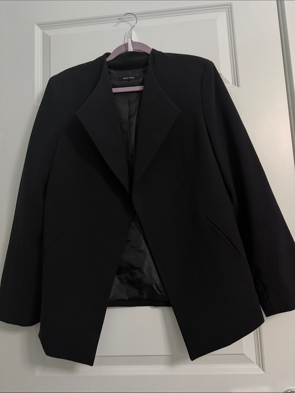 Nine West Black Open-Front Blazer Jacket with front pockets